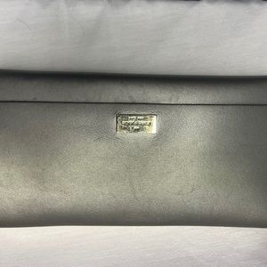 Michael Kors gun metal gray leather wallet